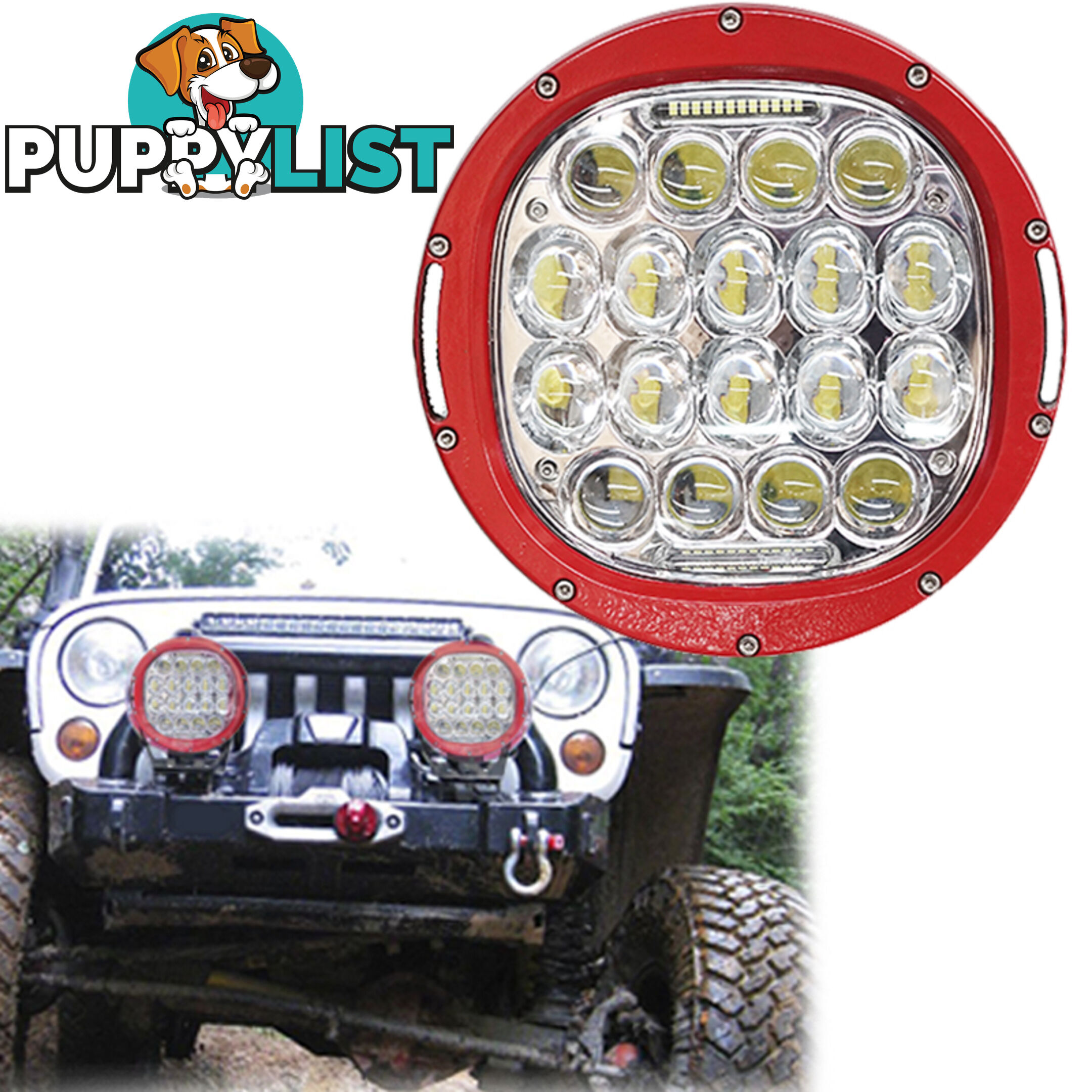 PAIR 185W CREE LED Driving Light Offroad Spotlights DRL Replace HID Bar 96W Red