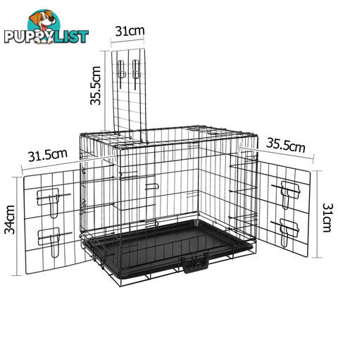 24 Inch Pet Portable Foldable Metal Cage Black