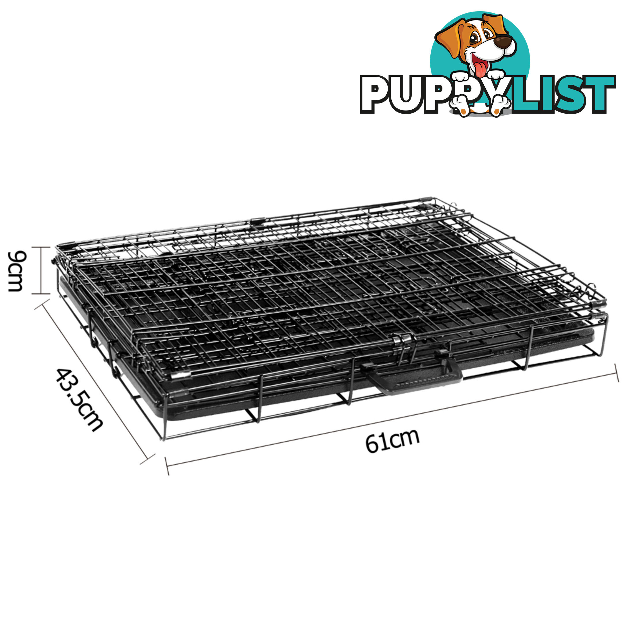 24 Inch Pet Portable Foldable Metal Cage Black