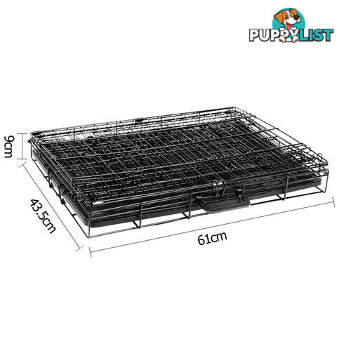 24 Inch Pet Portable Foldable Metal Cage Black