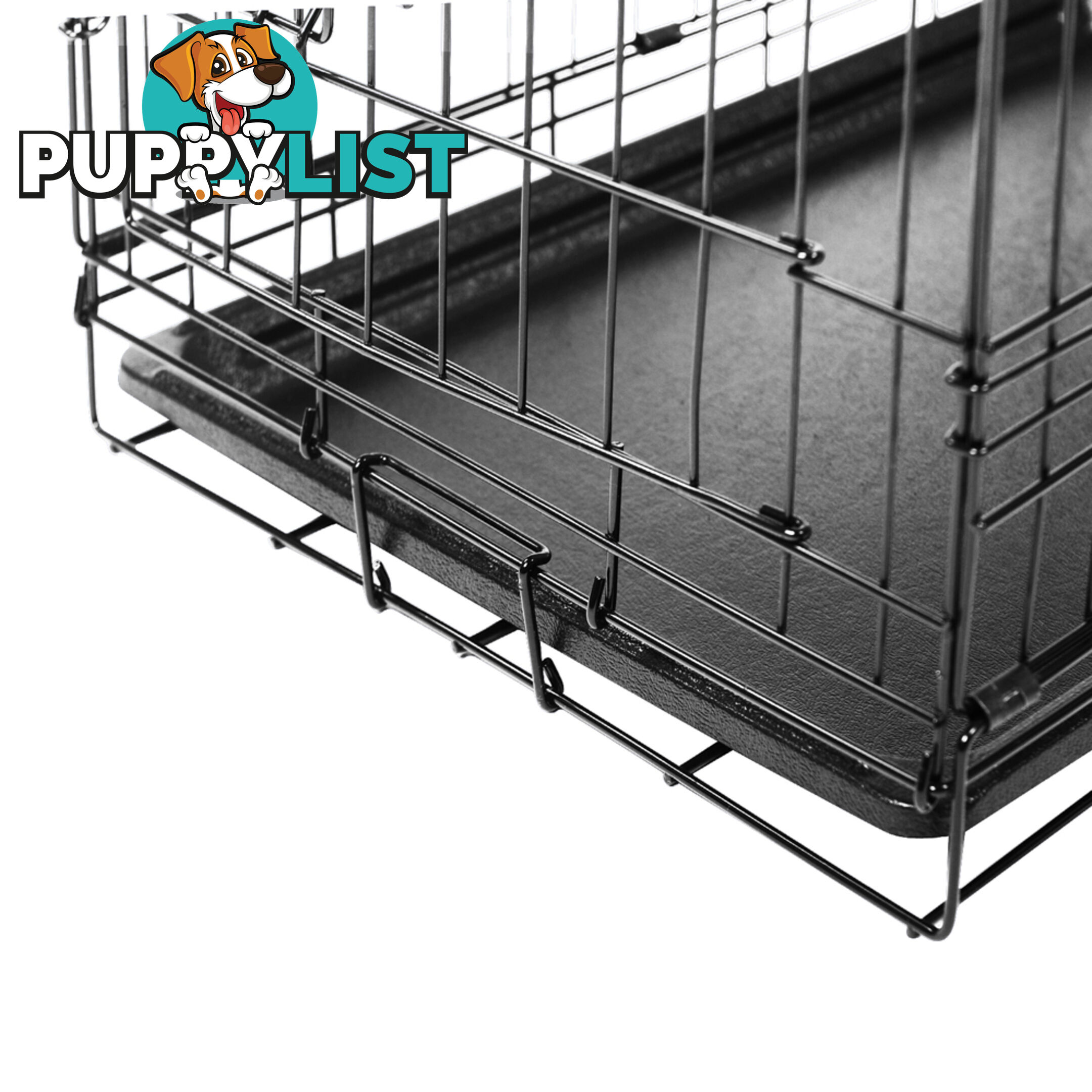 24 Inch Pet Portable Foldable Metal Cage Black