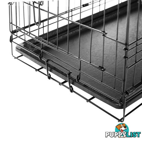 24 Inch Pet Portable Foldable Metal Cage Black