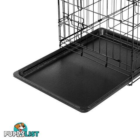 24 Inch Pet Portable Foldable Metal Cage Black