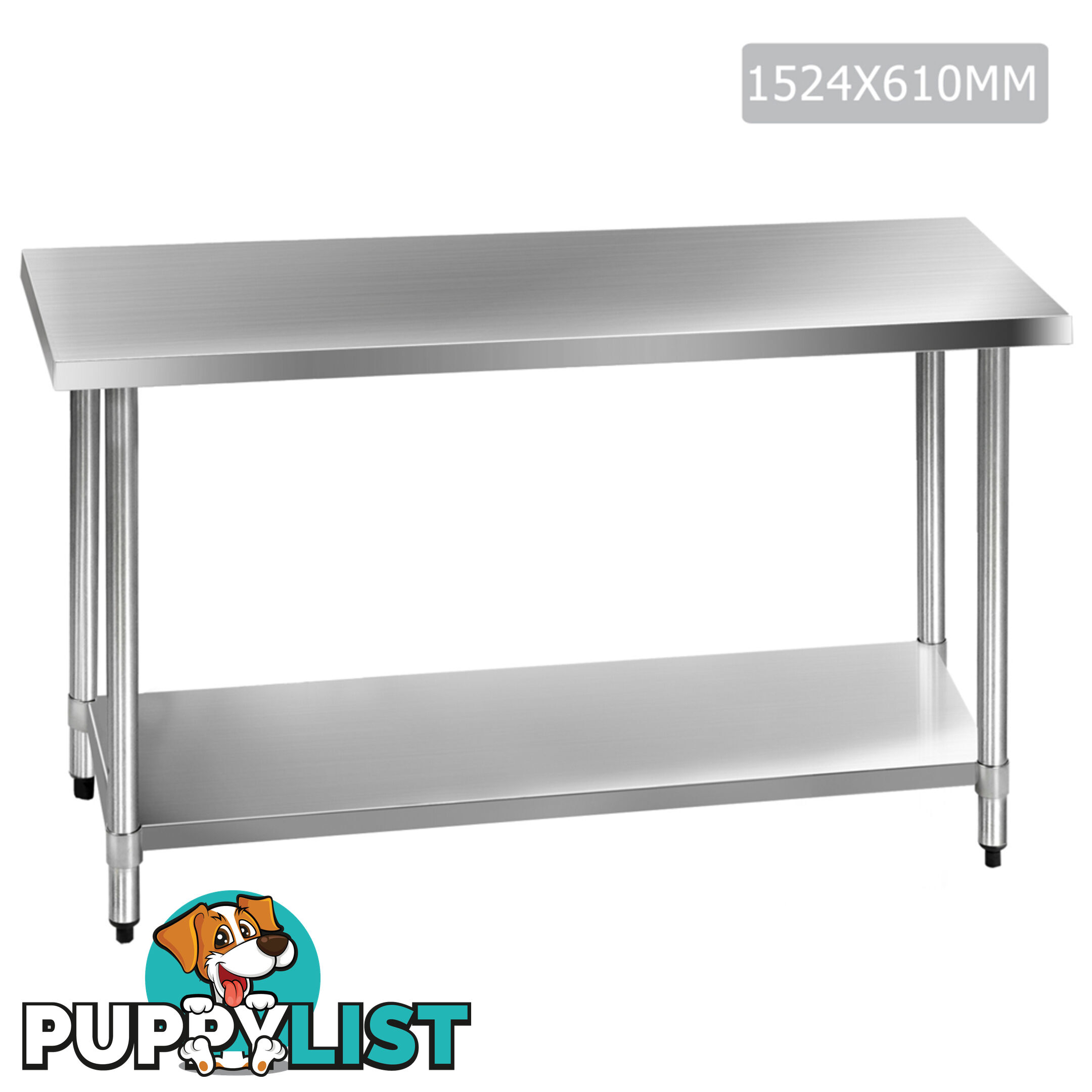 Commercial Stainless Steel Kitchen Work Bench Food Preparation Table Top 1524mm