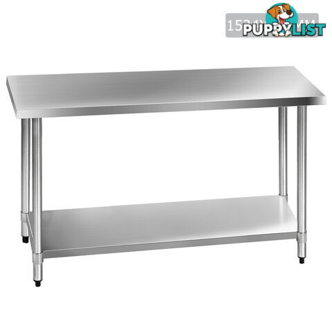 Commercial Stainless Steel Kitchen Work Bench Food Preparation Table Top 1524mm