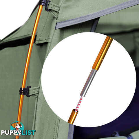 King Single Swag Camping Swags Canvas Tent Carry Bag Air Pillow Celadon