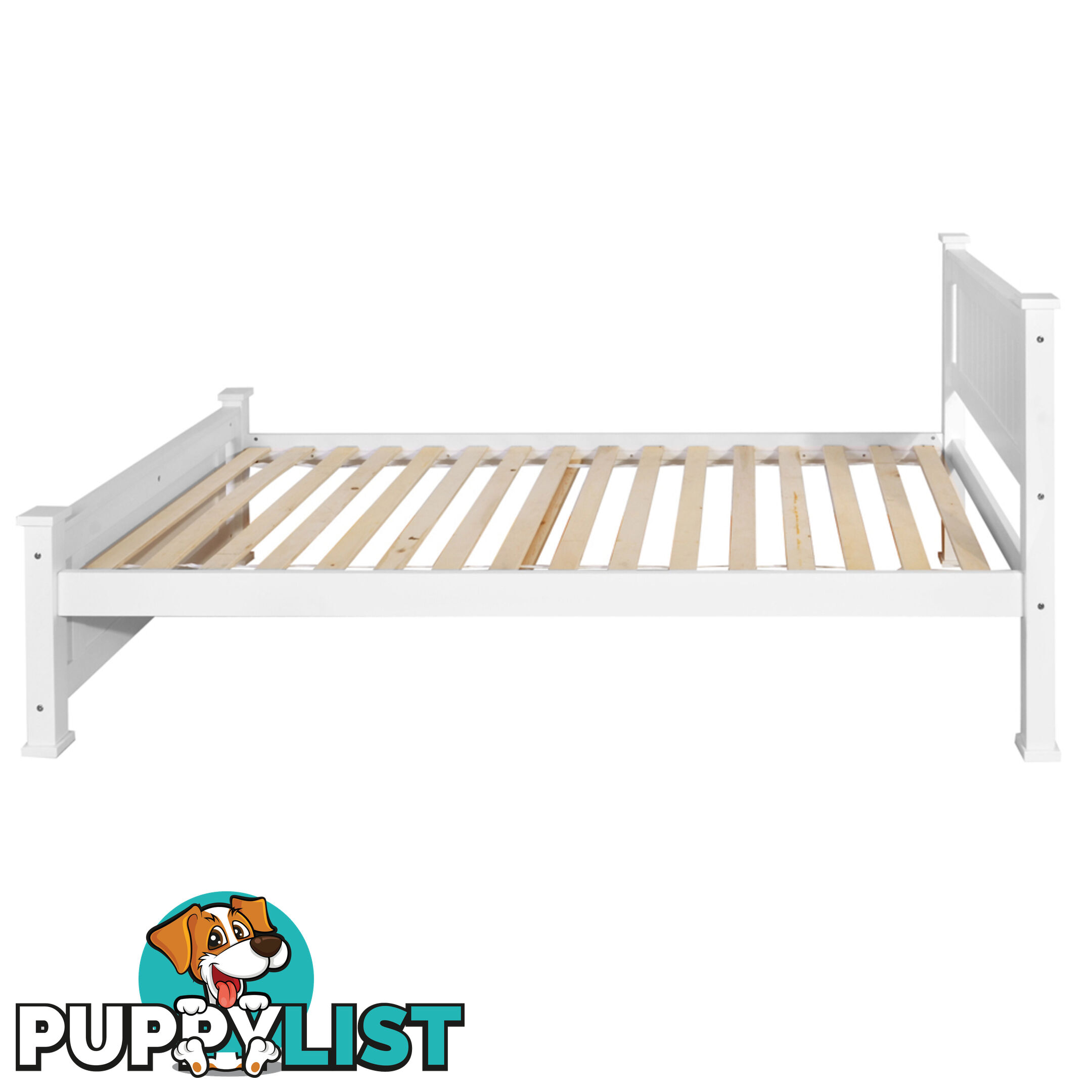 Wooden Bed Frame Pine Wood King Single White