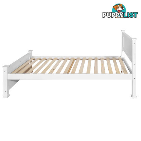 Wooden Bed Frame Pine Wood King Single White