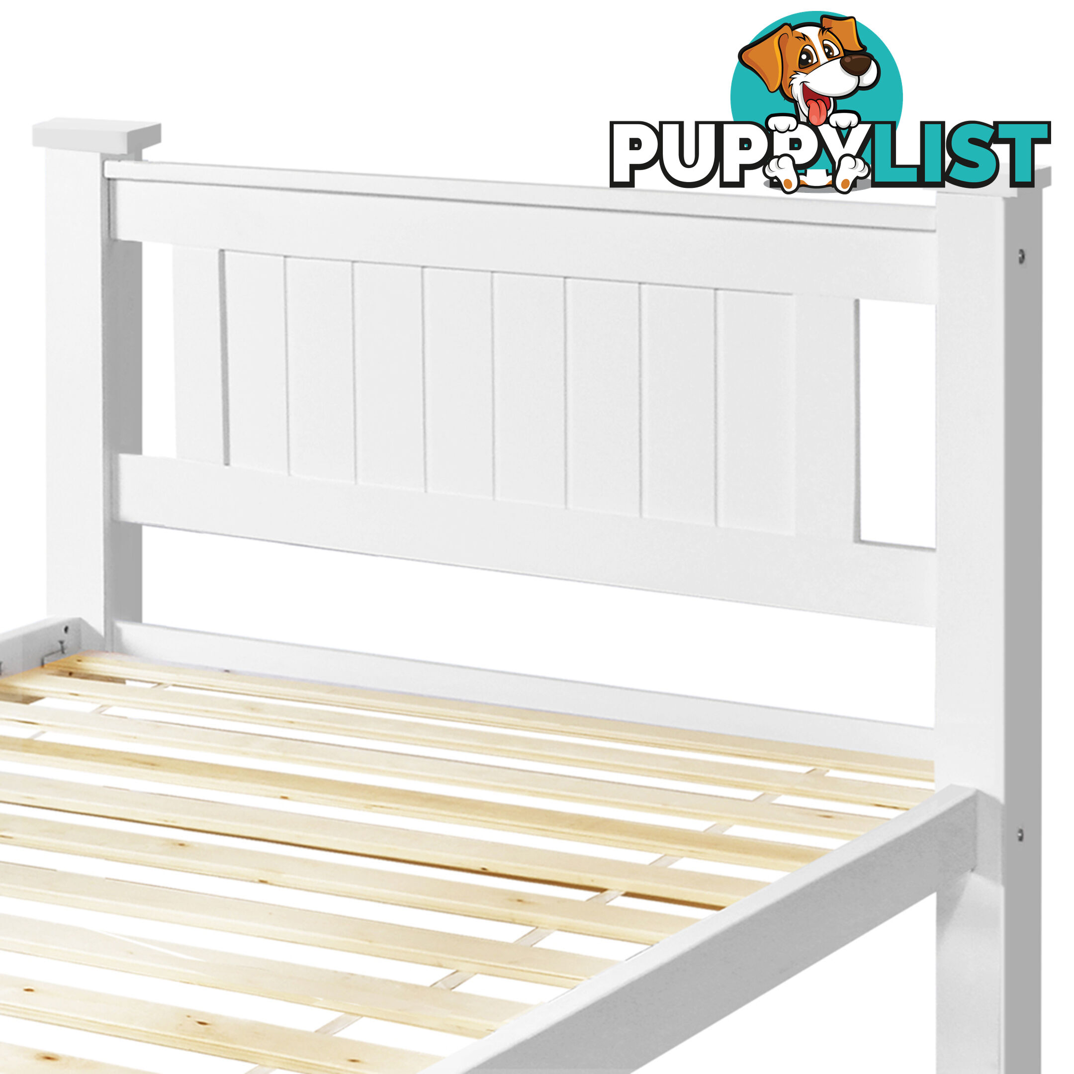 Wooden Bed Frame Pine Wood King Single White