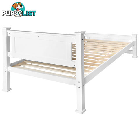 Wooden Bed Frame Pine Wood King Single White