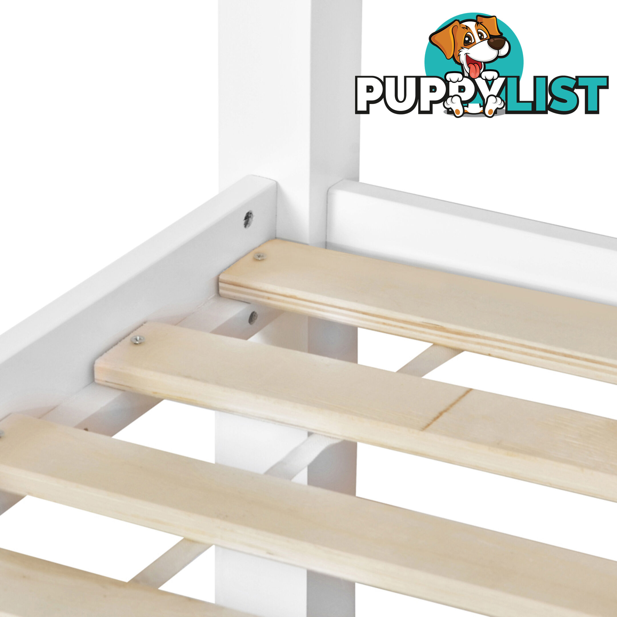 Wooden Bed Frame Pine Wood King Single White