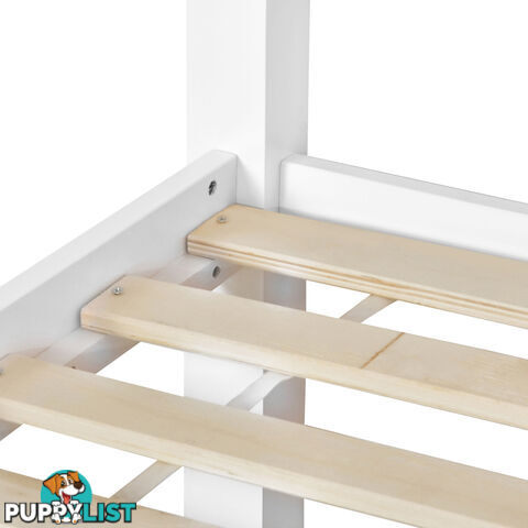 Wooden Bed Frame Pine Wood King Single White