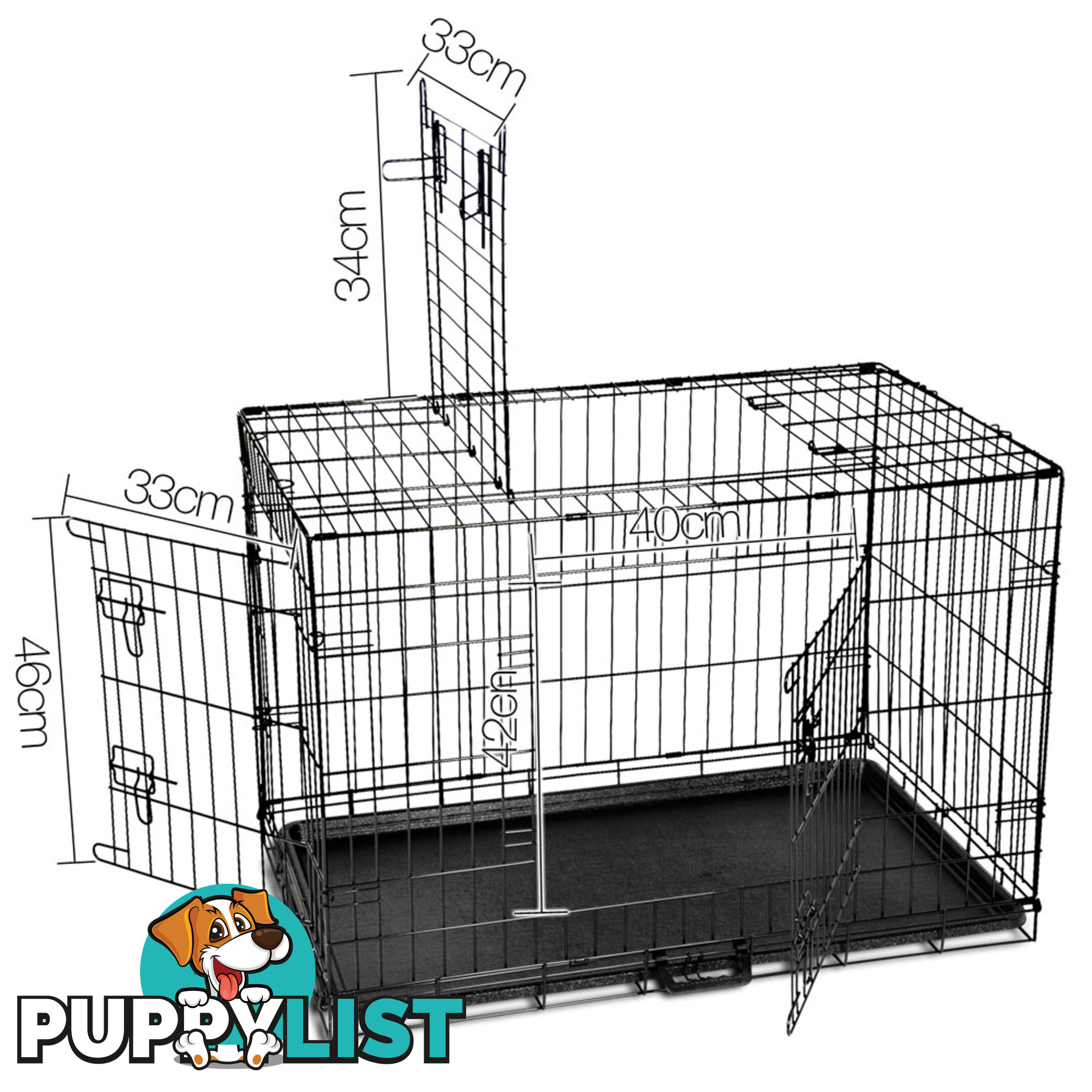 Metal Collapsible Dog Cage 36IN