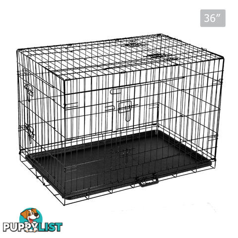 Metal Collapsible Dog Cage 36IN