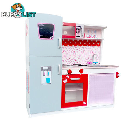 Children Wooden Kitchen Play Set w/ Fridge Pink