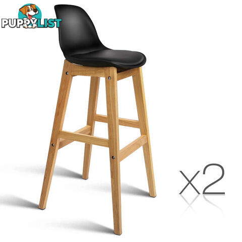 Set of 2 High Seat Back Barstools _ Black