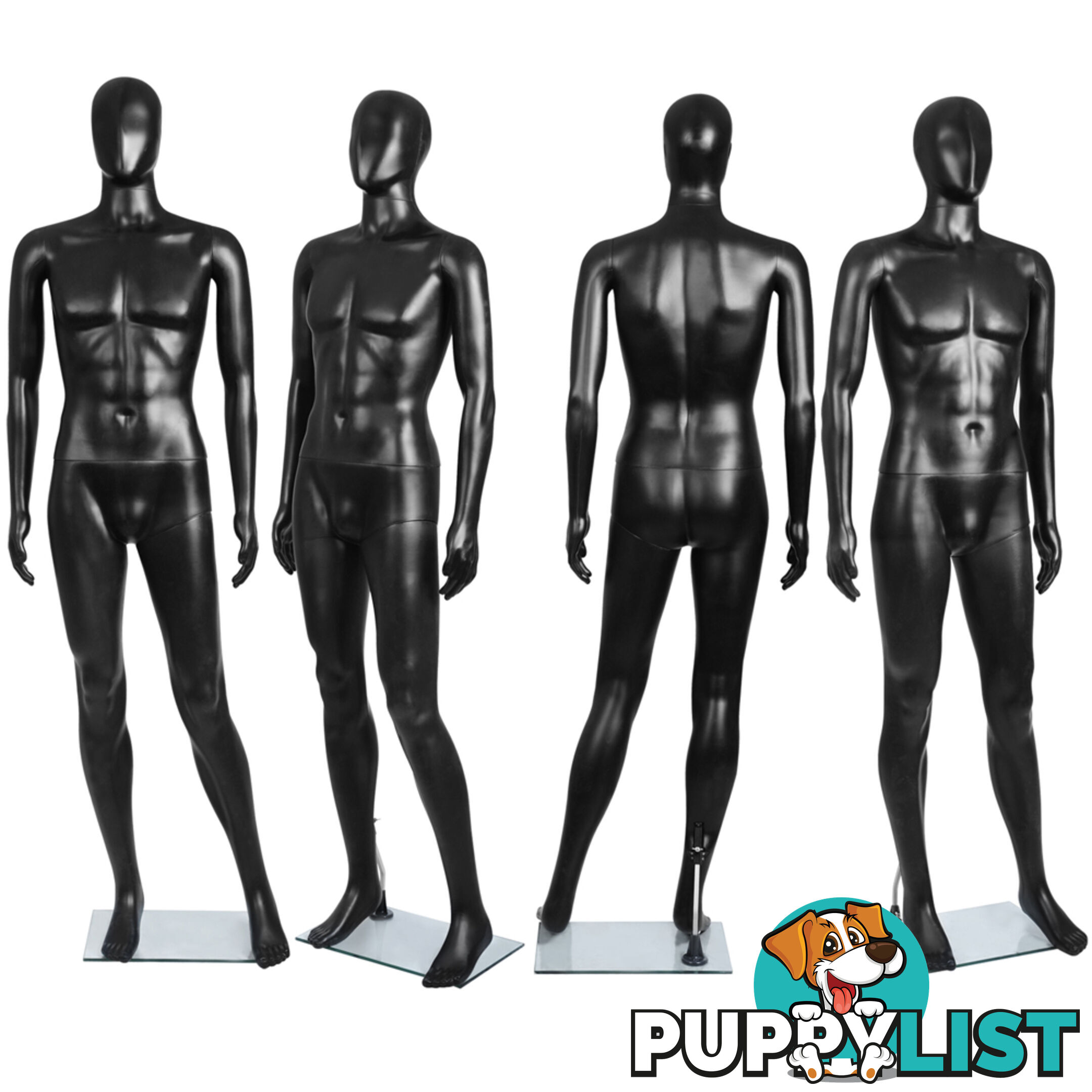 Full Body Male Mannequin Cloth Display Tailor Dressmaker Black 186cm