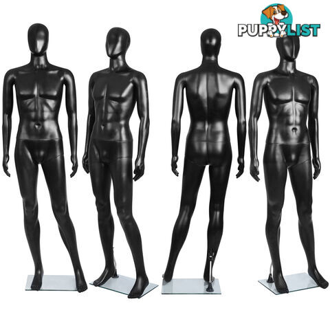 Full Body Male Mannequin Cloth Display Tailor Dressmaker Black 186cm