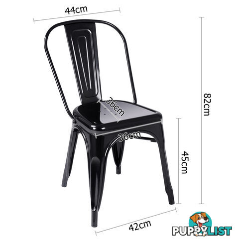 Set of 4 Replica Tolix Dining Metal Chair Gloss Black