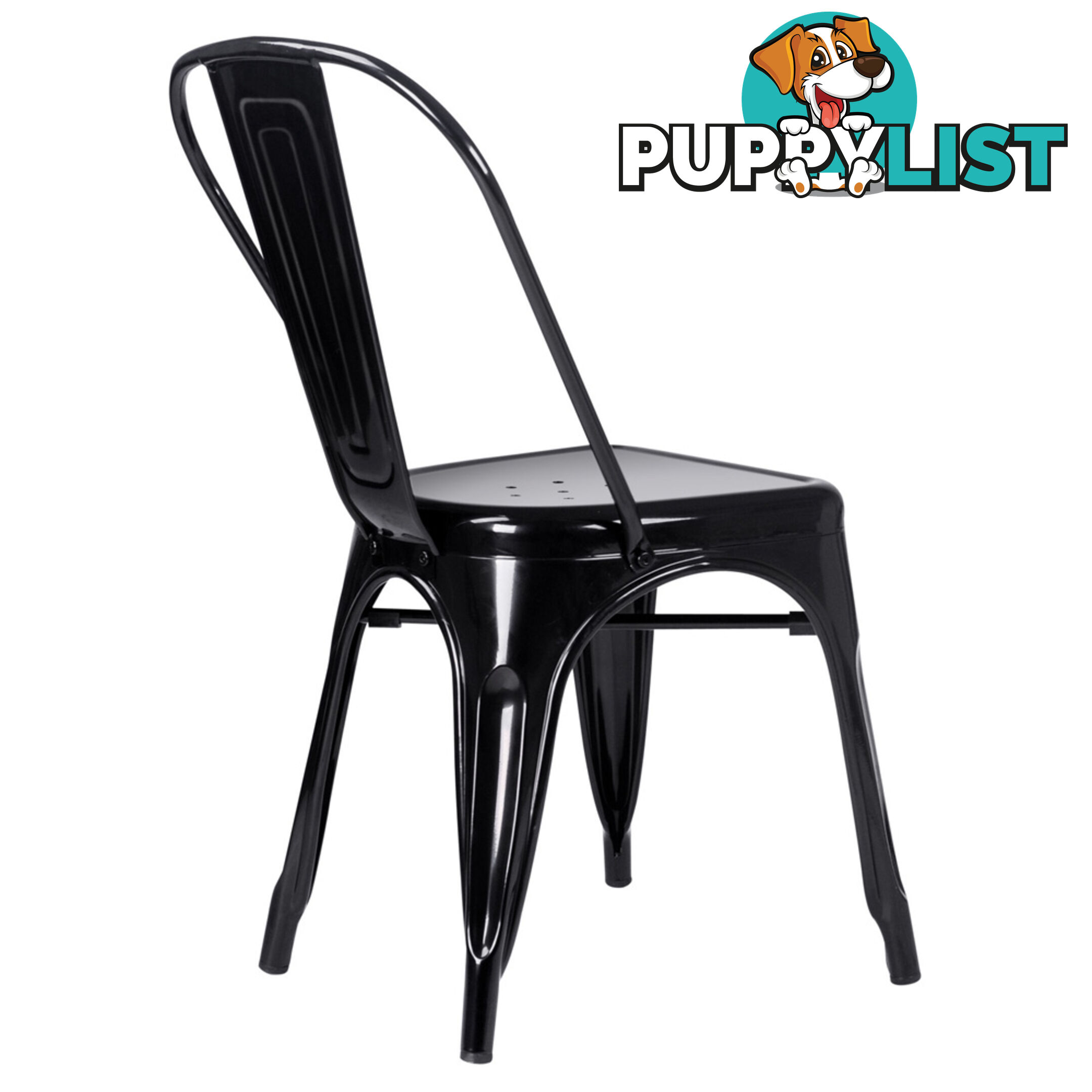 Set of 4 Replica Tolix Dining Metal Chair Gloss Black