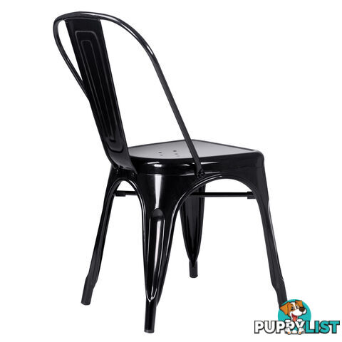 Set of 4 Replica Tolix Dining Metal Chair Gloss Black