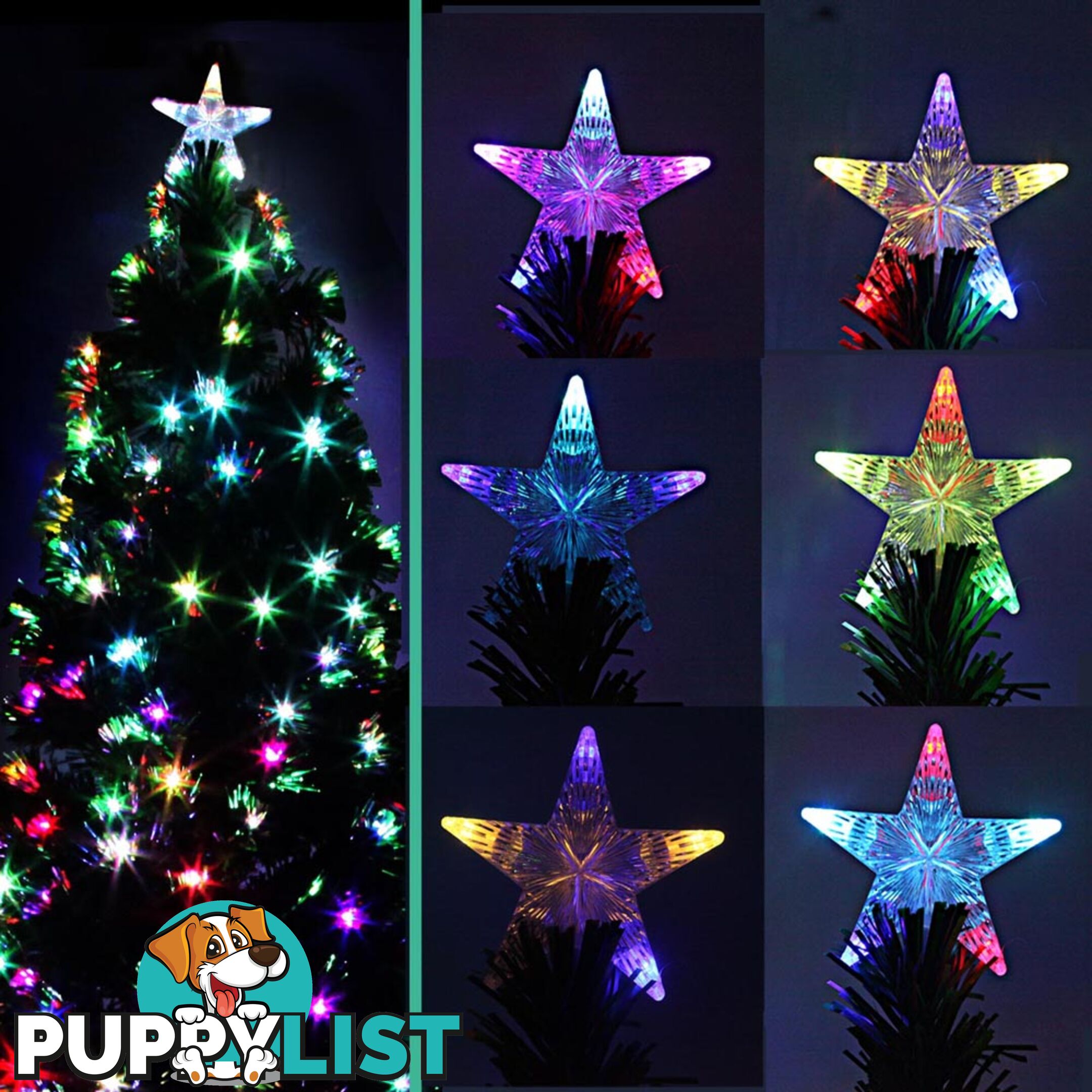 7FT Christmas Tree 260 LED Lights 2.1M Fabric Optic Xmas Home Decoration Green