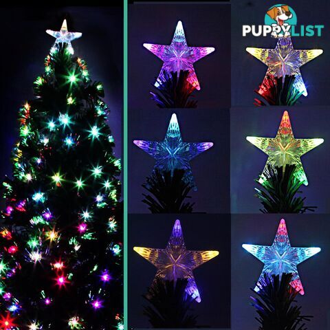 7FT Christmas Tree 260 LED Lights 2.1M Fabric Optic Xmas Home Decoration Green