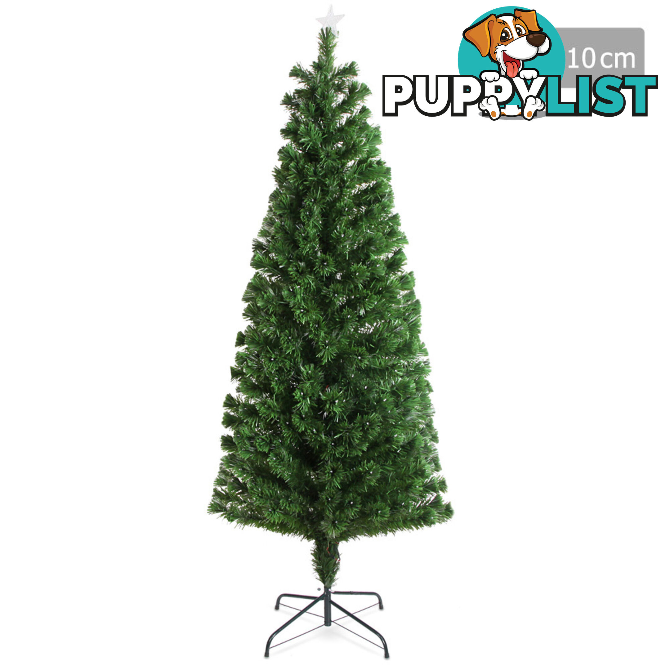 7FT Christmas Tree 260 LED Lights 2.1M Fabric Optic Xmas Home Decoration Green