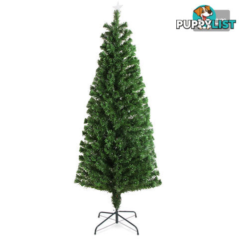 7FT Christmas Tree 260 LED Lights 2.1M Fabric Optic Xmas Home Decoration Green