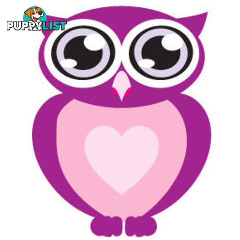 10 X Purple owl with big eyes Wall Sticker - Totally Movable