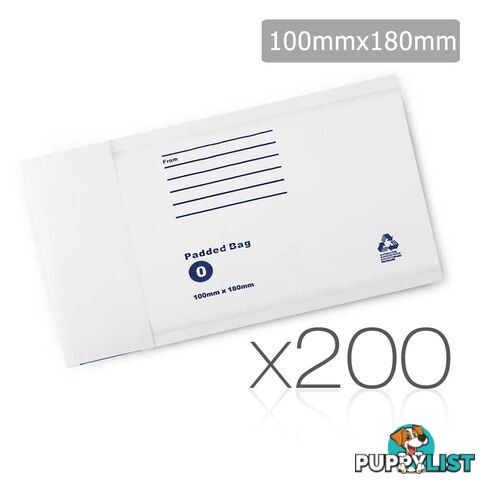 Bubble Padded Mail Envelopes 200pcs 100mm x 180mm