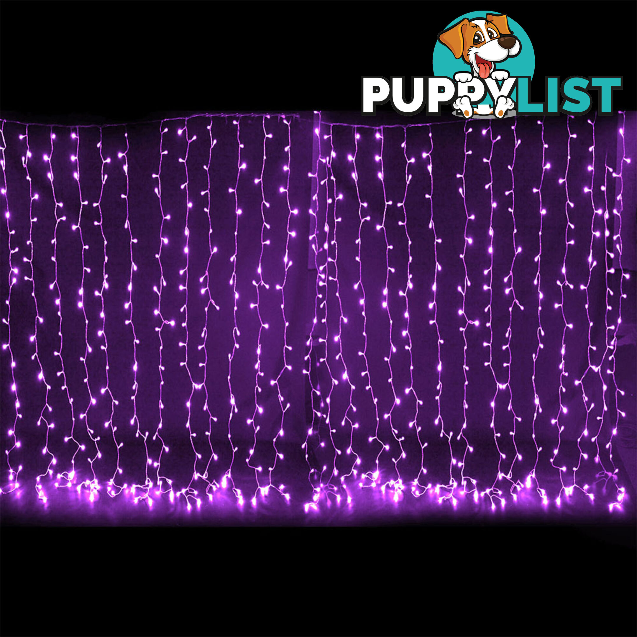 Purple 600 LED Fairy Curtain Lights Outdoor Indoor Decoration Wedding Party