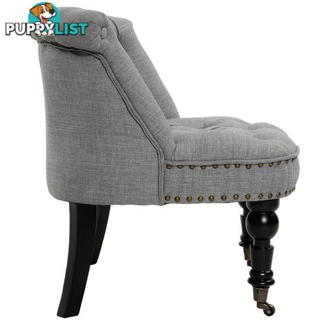 Lorraine Chair French Provincial Linen Fabric Sofa Ash Grey