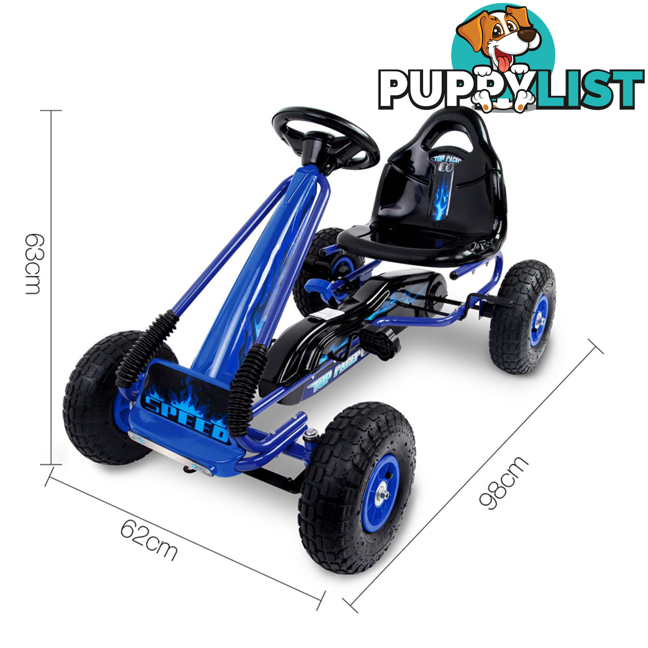 Kids Pedal Go Kart - Blue