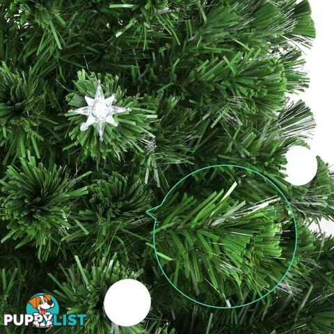 7FT Christmas Tree LED Lights 2.1M Fabric Optic Xmas Home Decoration Green