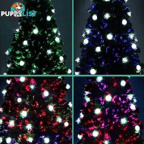 7FT Christmas Tree LED Lights 2.1M Fabric Optic Xmas Home Decoration Green