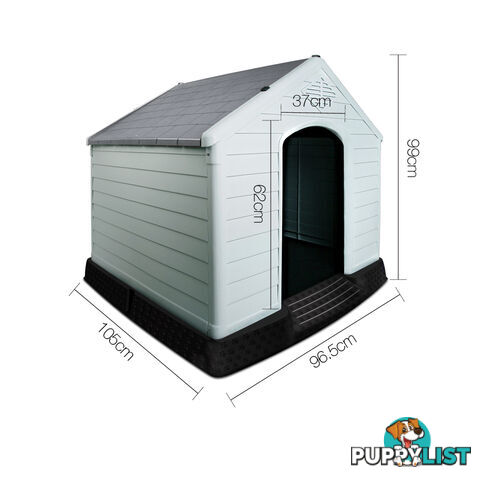 99CM Weatherproof Plastic Dog Kennel Pet Puppy Outdoor Indoor Garden Dog House