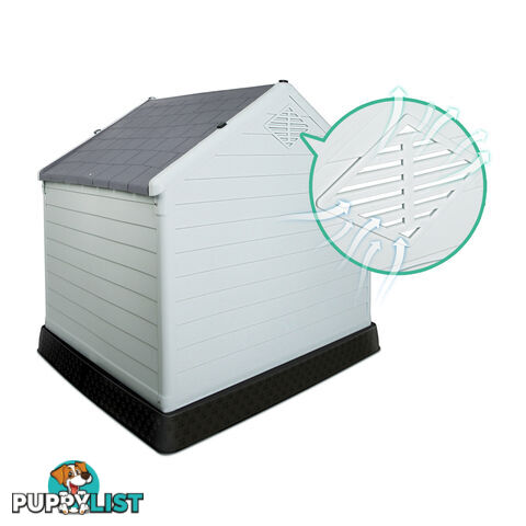 99CM Weatherproof Plastic Dog Kennel Pet Puppy Outdoor Indoor Garden Dog House