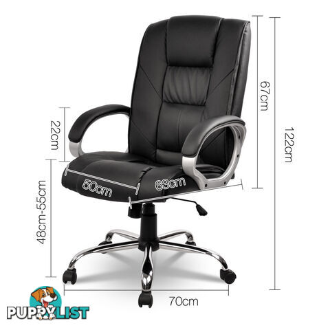 Executive PU Leather High Back Office Computer Chair Black