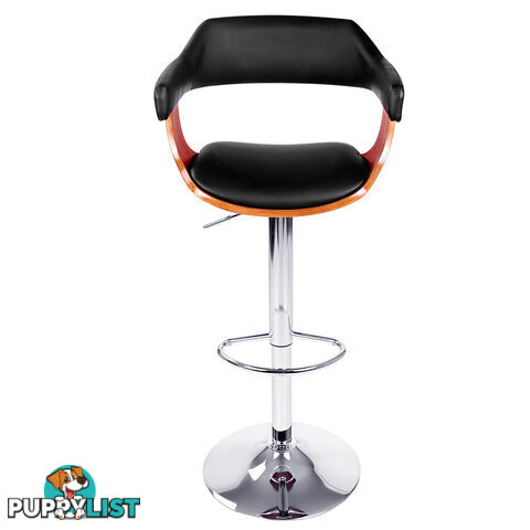 PU Leather Wooden Kitchen Bar Stool Black