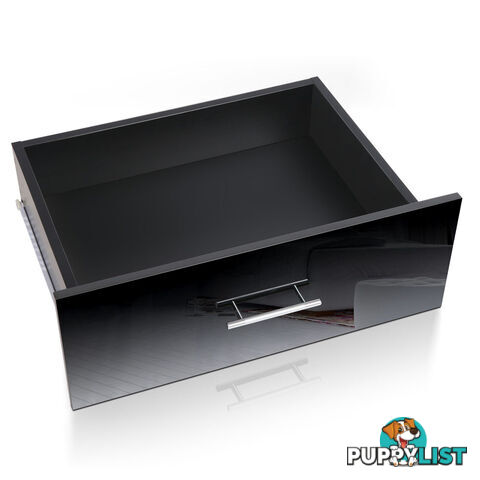 Glossy Bedside Table - Black