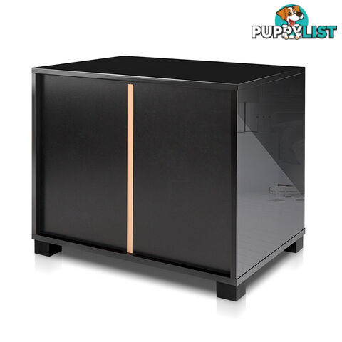 Glossy Bedside Table - Black