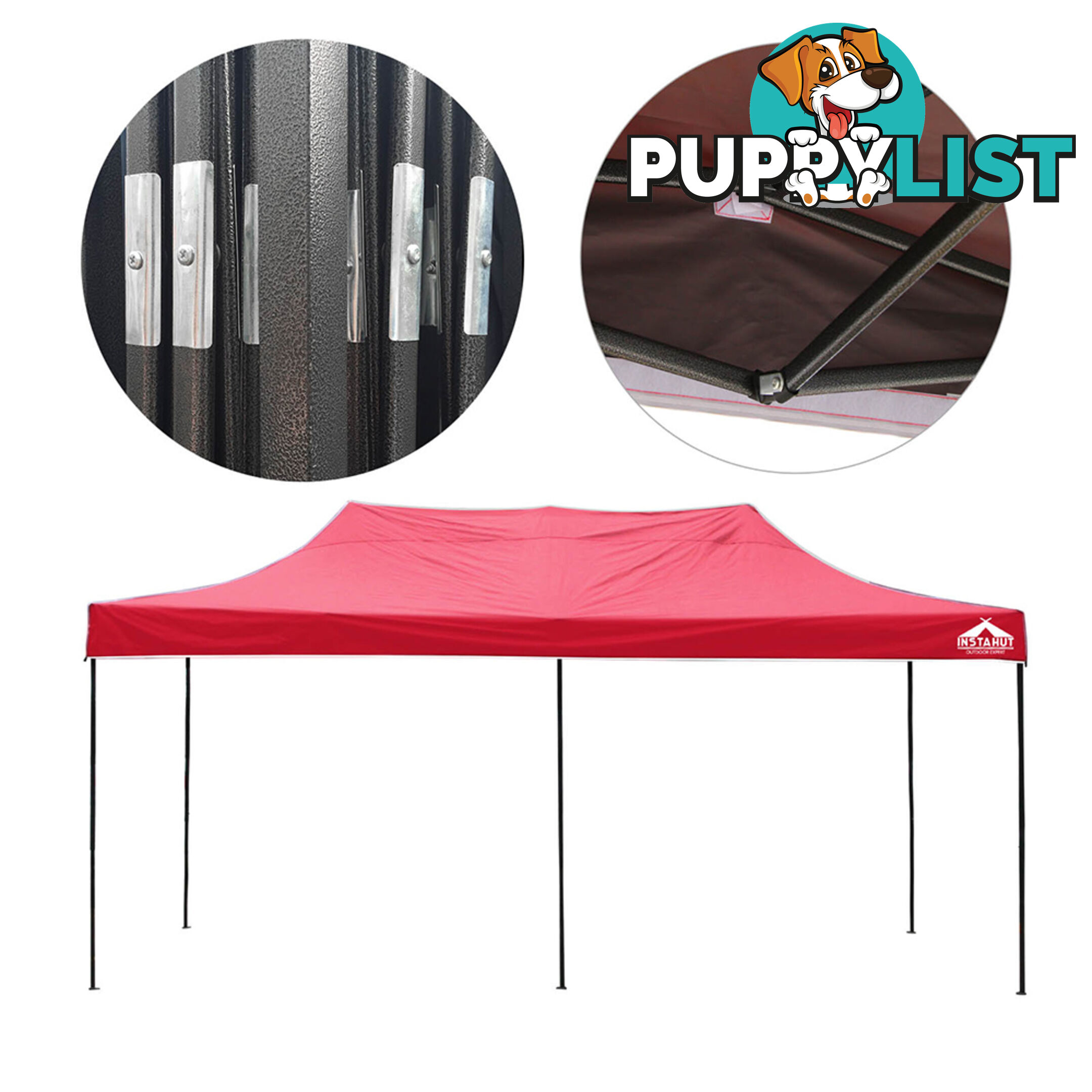 3m x 6m Pop-up Garden Outdoor Gazebo Red