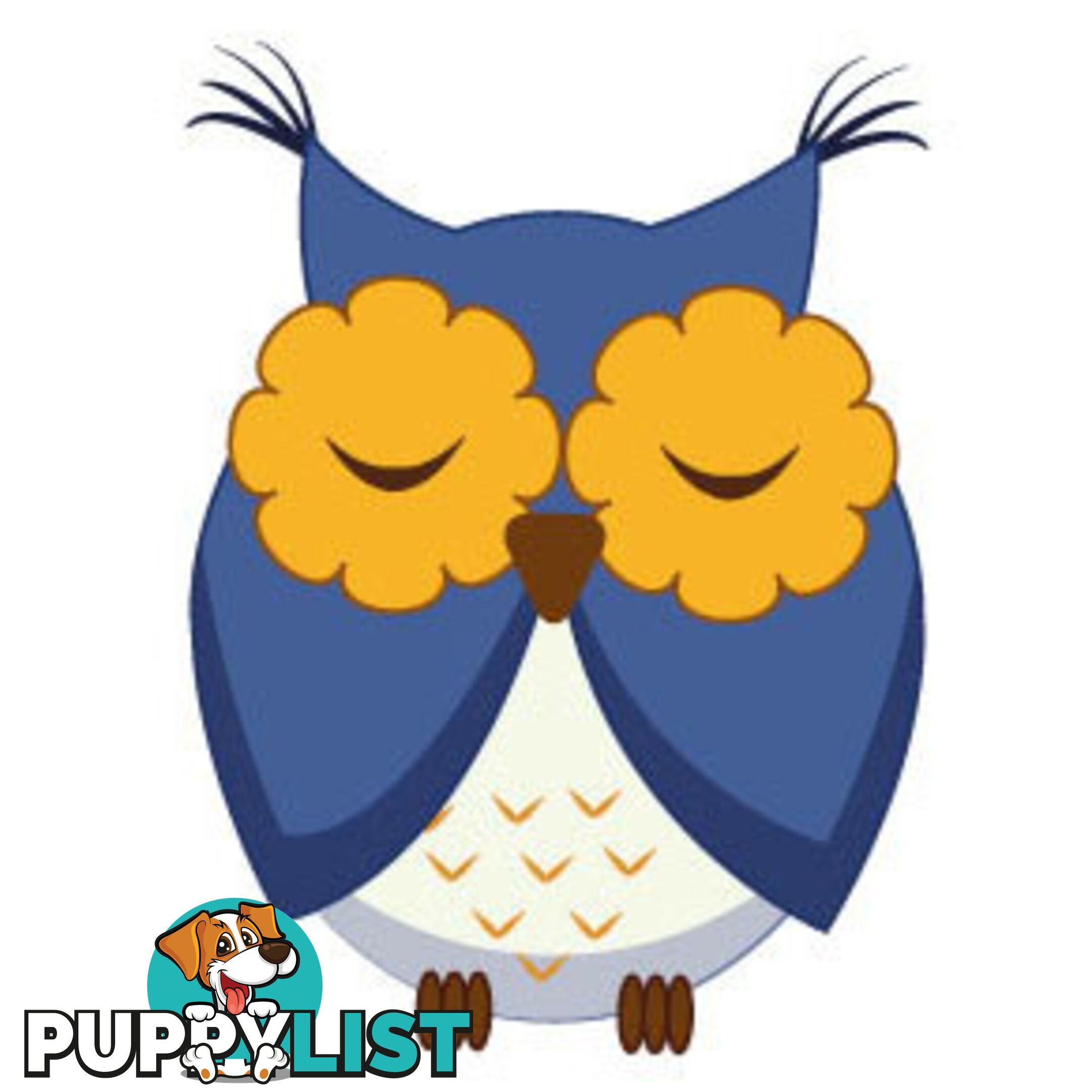 Cute blue owl Wall Sticker - Totally Movable