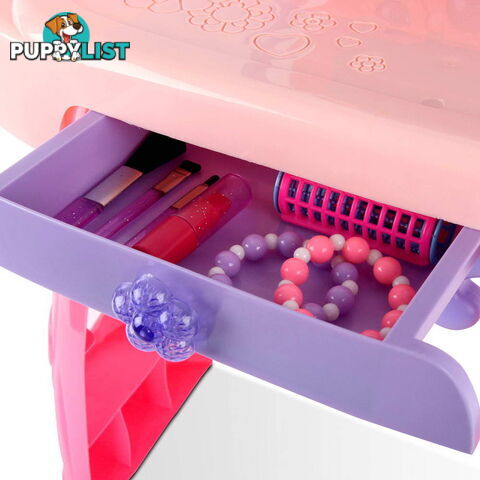 28 Piece Pretend Girls Kids Dressing Table Make Up Beauty Vanity Desk Toy Set