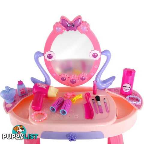 28 Piece Pretend Girls Kids Dressing Table Make Up Beauty Vanity Desk Toy Set