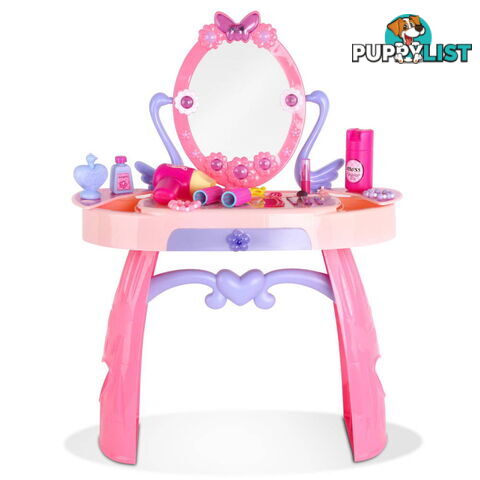 28 Piece Pretend Girls Kids Dressing Table Make Up Beauty Vanity Desk Toy Set