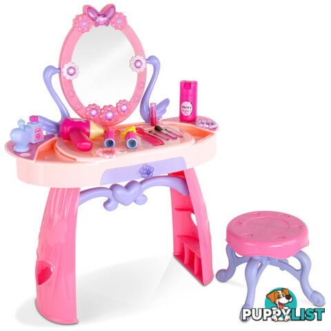 28 Piece Pretend Girls Kids Dressing Table Make Up Beauty Vanity Desk Toy Set