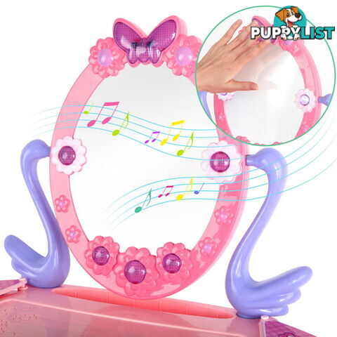 28 Piece Pretend Girls Kids Dressing Table Make Up Beauty Vanity Desk Toy Set