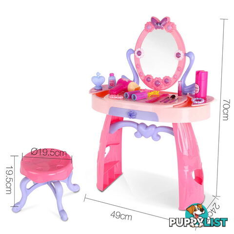 28 Piece Pretend Girls Kids Dressing Table Make Up Beauty Vanity Desk Toy Set